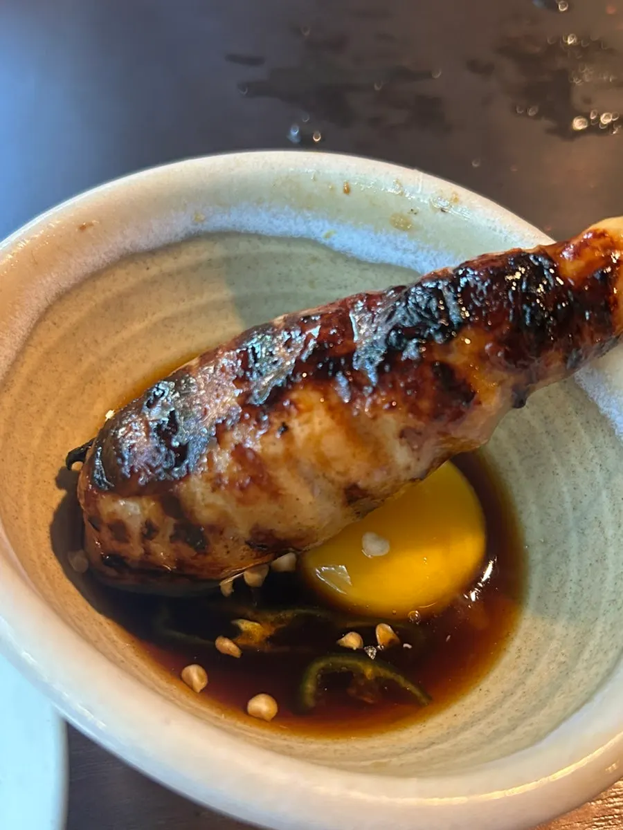 Tsukune skewer at Yakitori Shomong