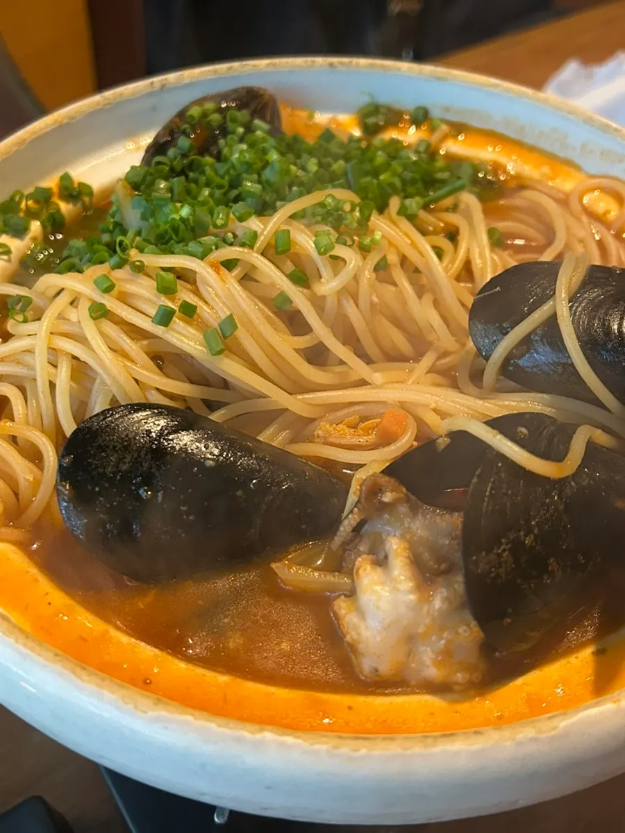 Kaisen tomato nabe filled with seafood