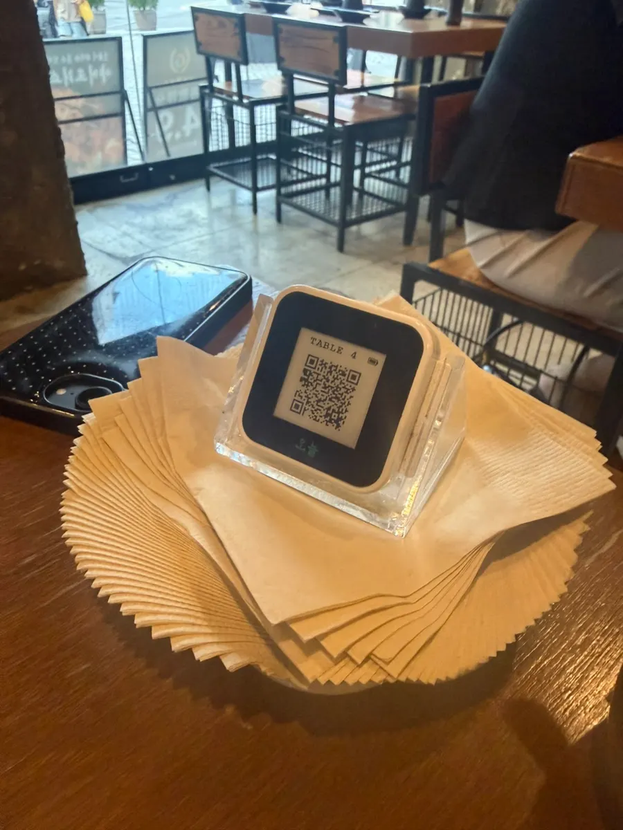 QR code ordering guide on the table