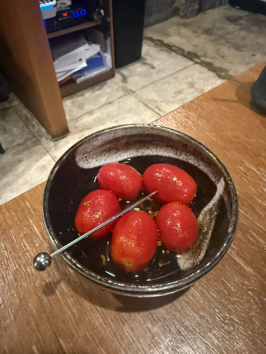 Tomato pickled in plum sauce received through the review event