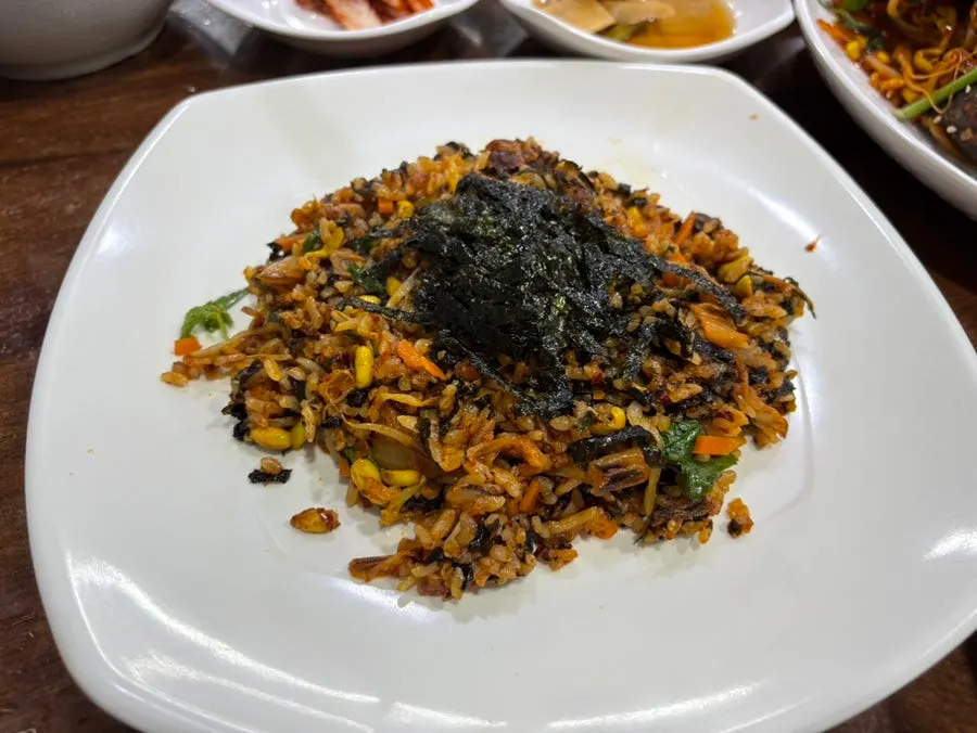 Fried rice stir-fried in the kitchen