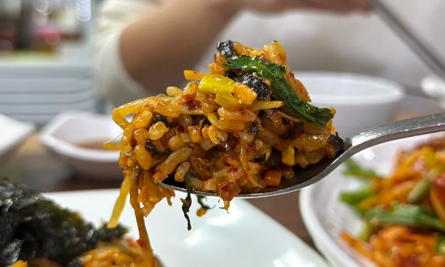 Close-up of the appetizing fried rice