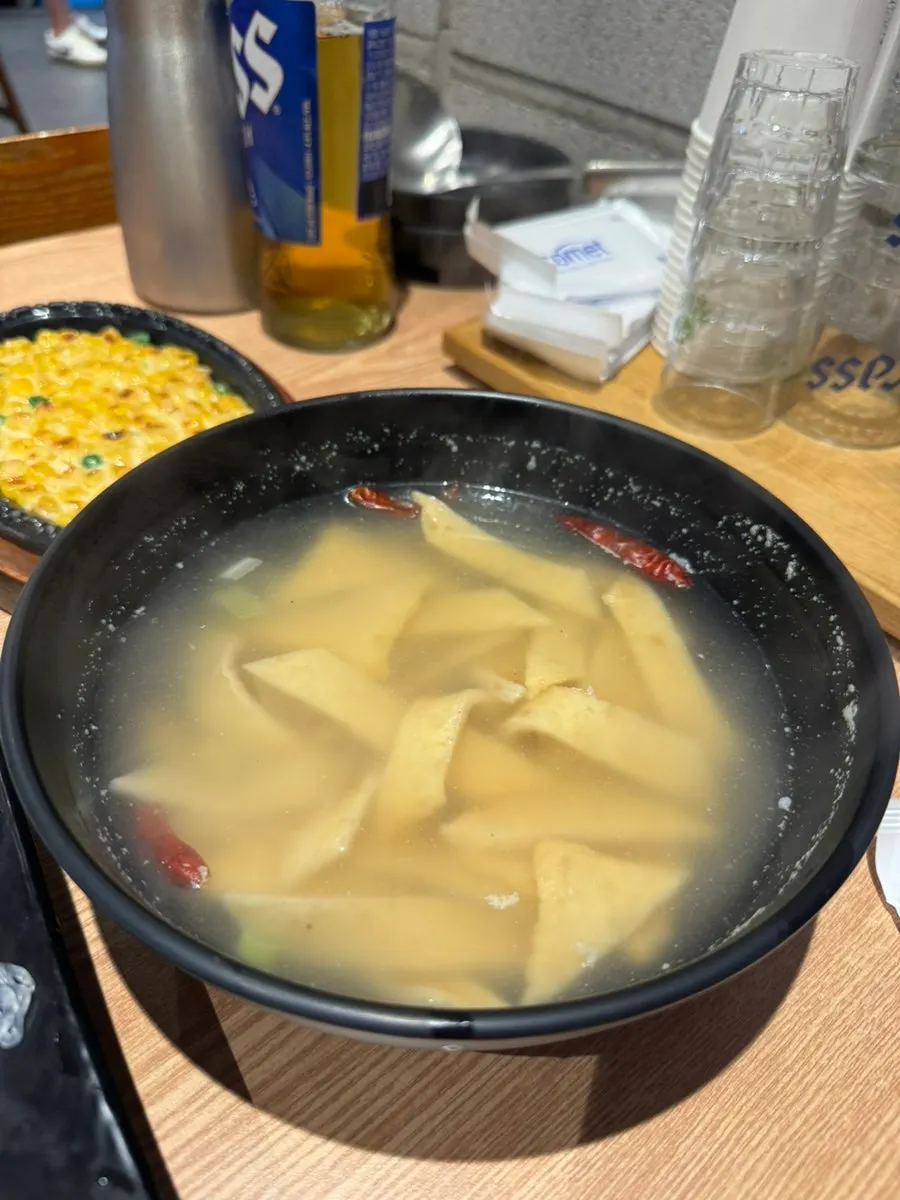 따끈한 콘치즈와 오뎅탕