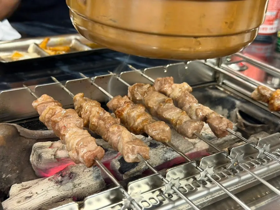 Tender-textured lamb loin skewer