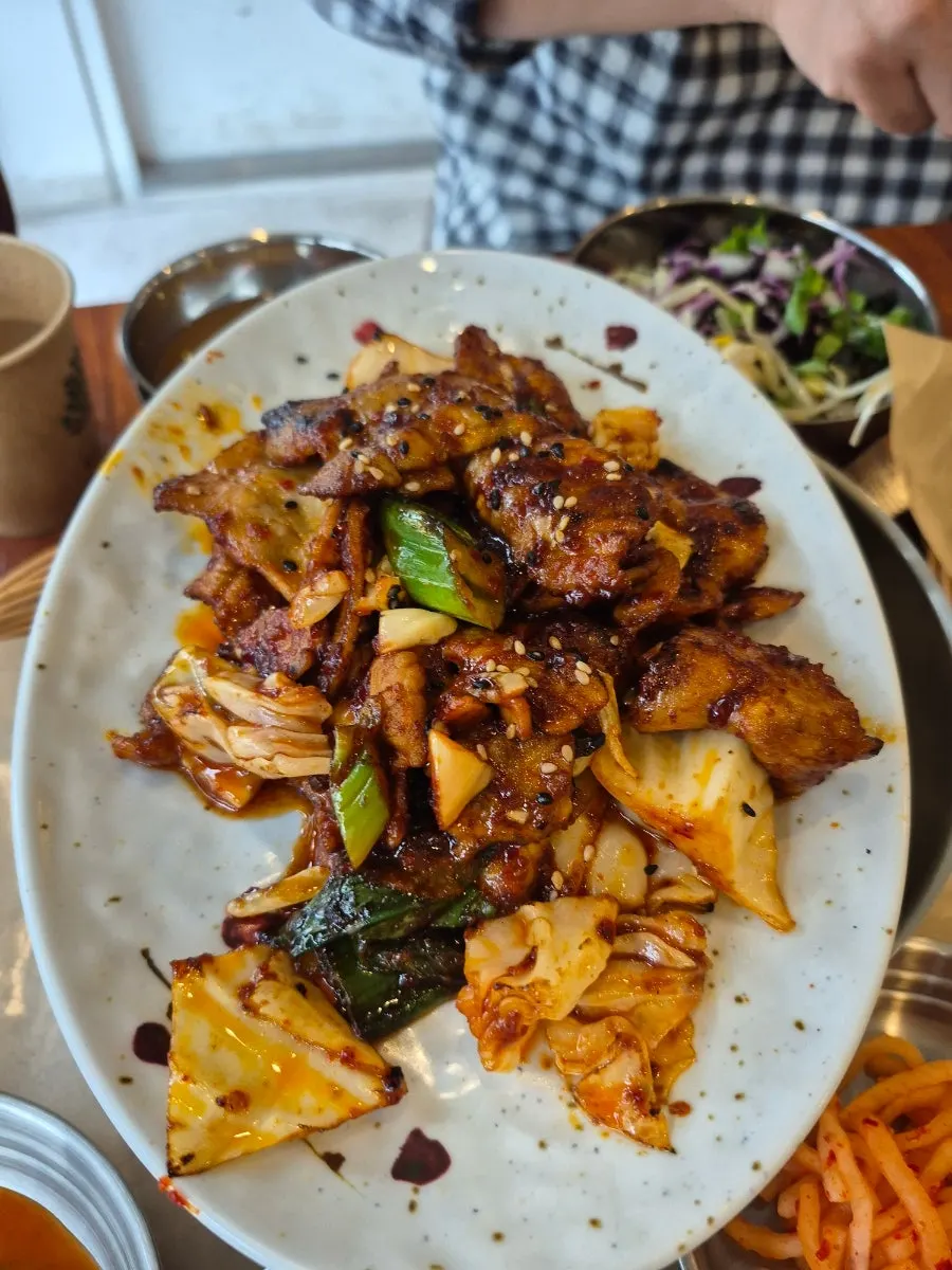Plate of Yangchonri pork cutlet with sauce