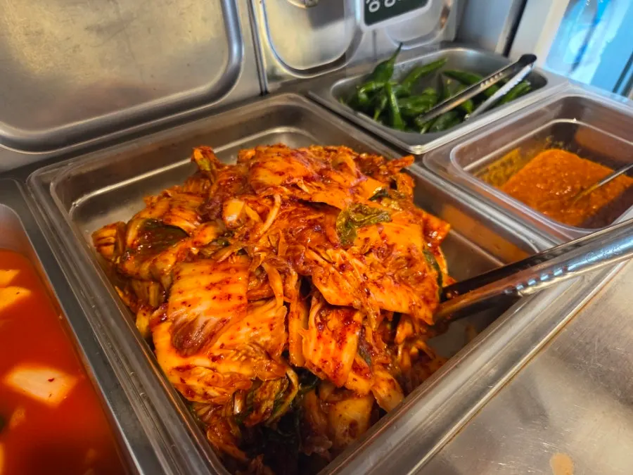 Self-serve bar with refillable kimchi