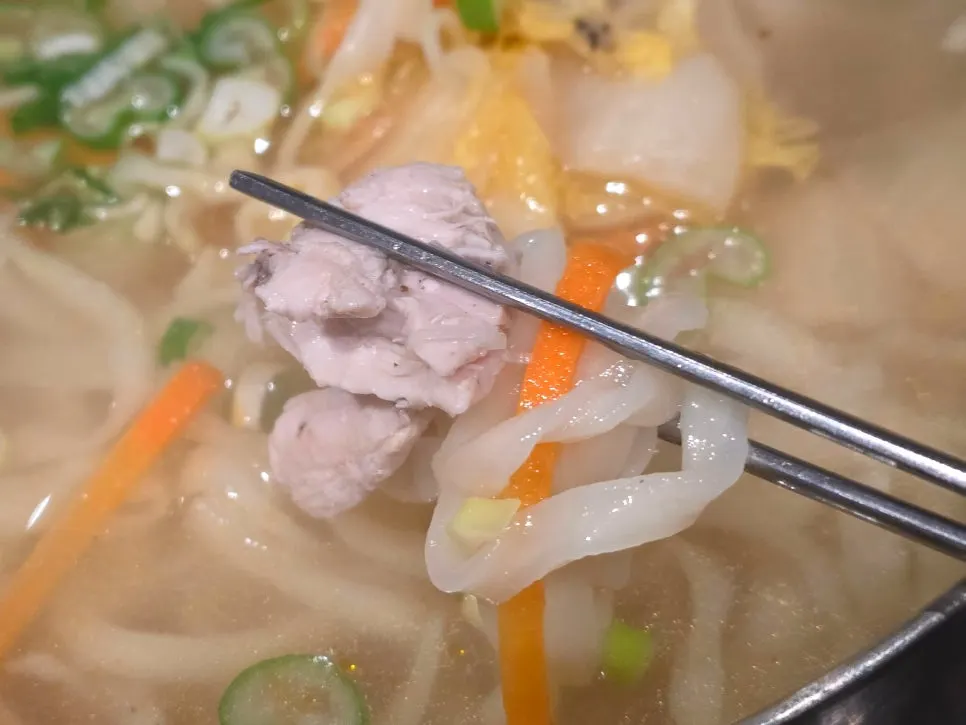 Chicken kalguksu after charcoal dakgalbi