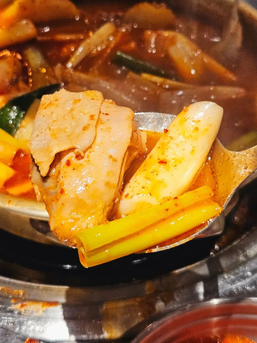 Dakdoritang broth with potatoes