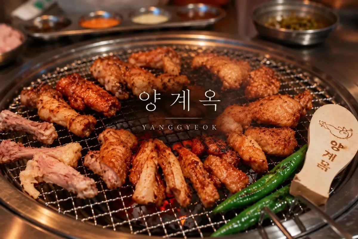 양재역 양계옥 숯불 닭갈비 한판 상차림