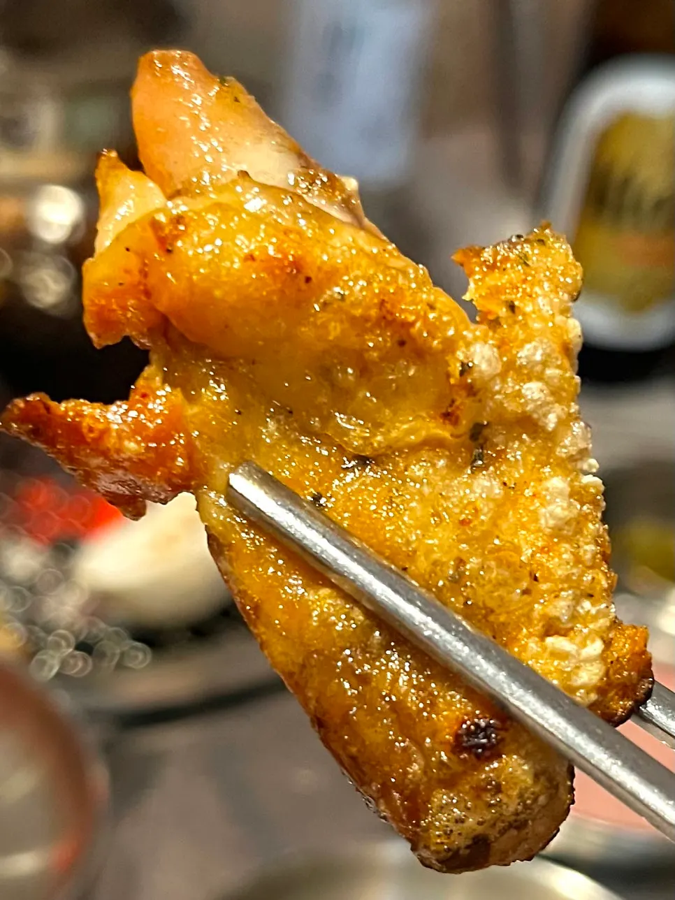 Charcoal-grilled chicken galbi with crispy skin