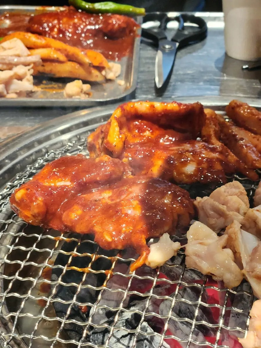 구워낸 닭연골 클로즈업