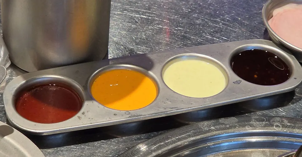 Banchan with a variety of sauces