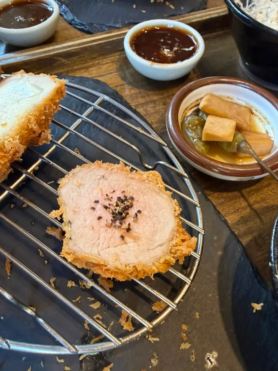 Loin katsu piece with a well-balanced lean-to-fat ratio