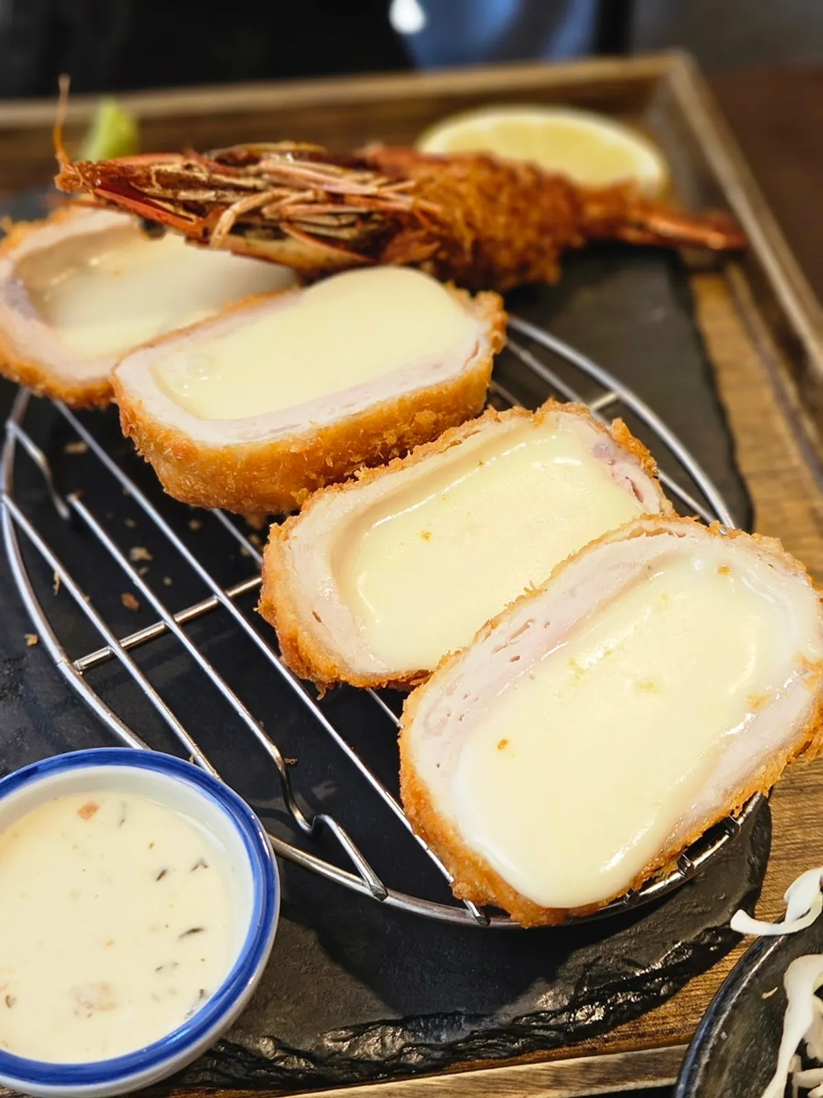 Cheese katsu with stretchy natural mozzarella cheese