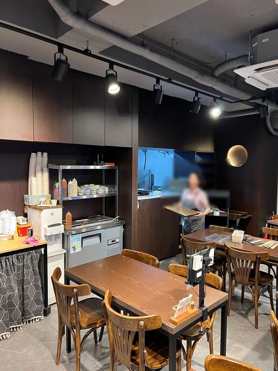 Two-person table seating at Yangjae Katsu