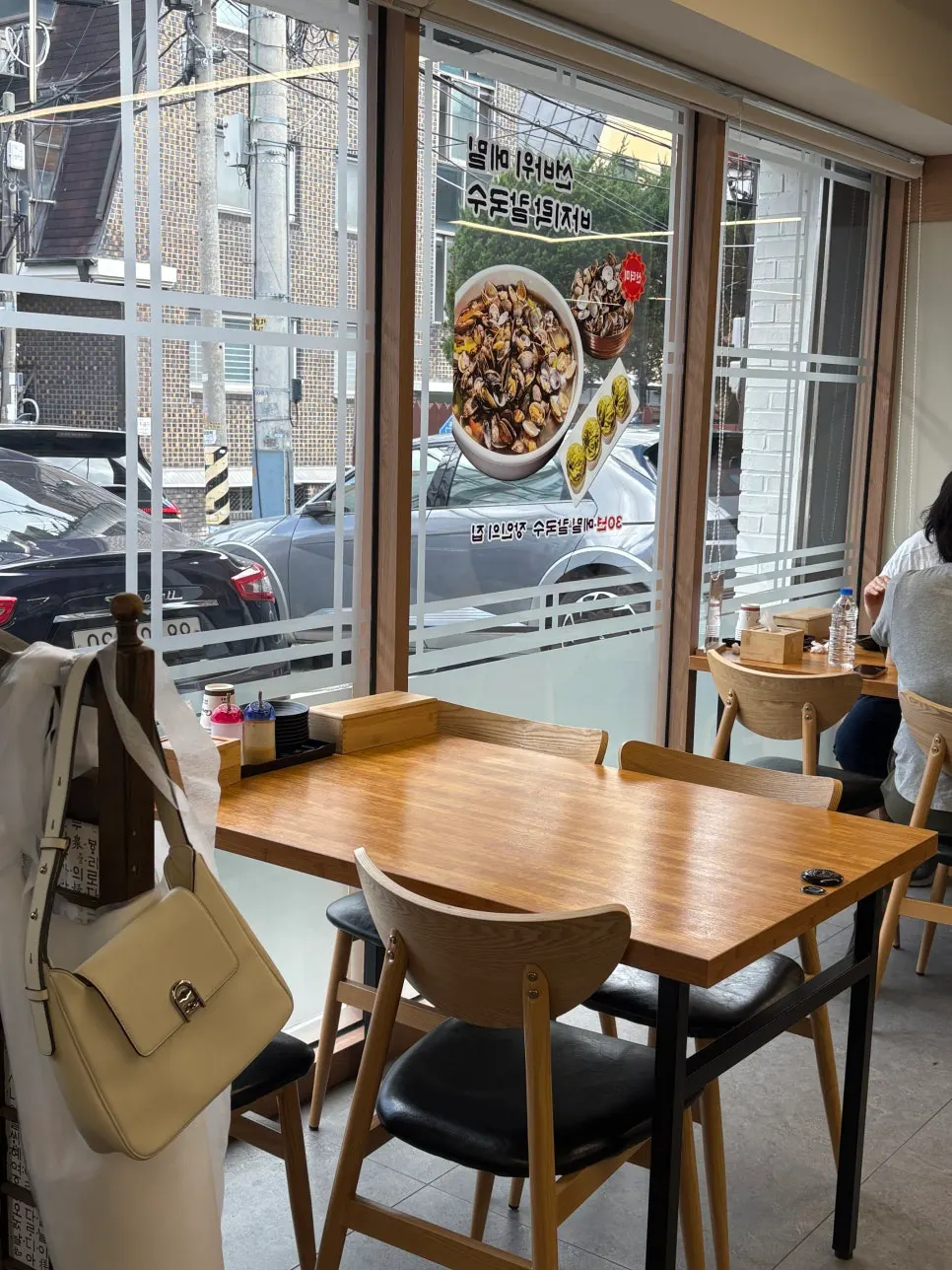Parking space in front of the restaurant