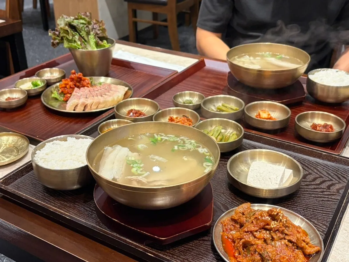 Yangjaeok menu board listing rice sets, meals, and sides