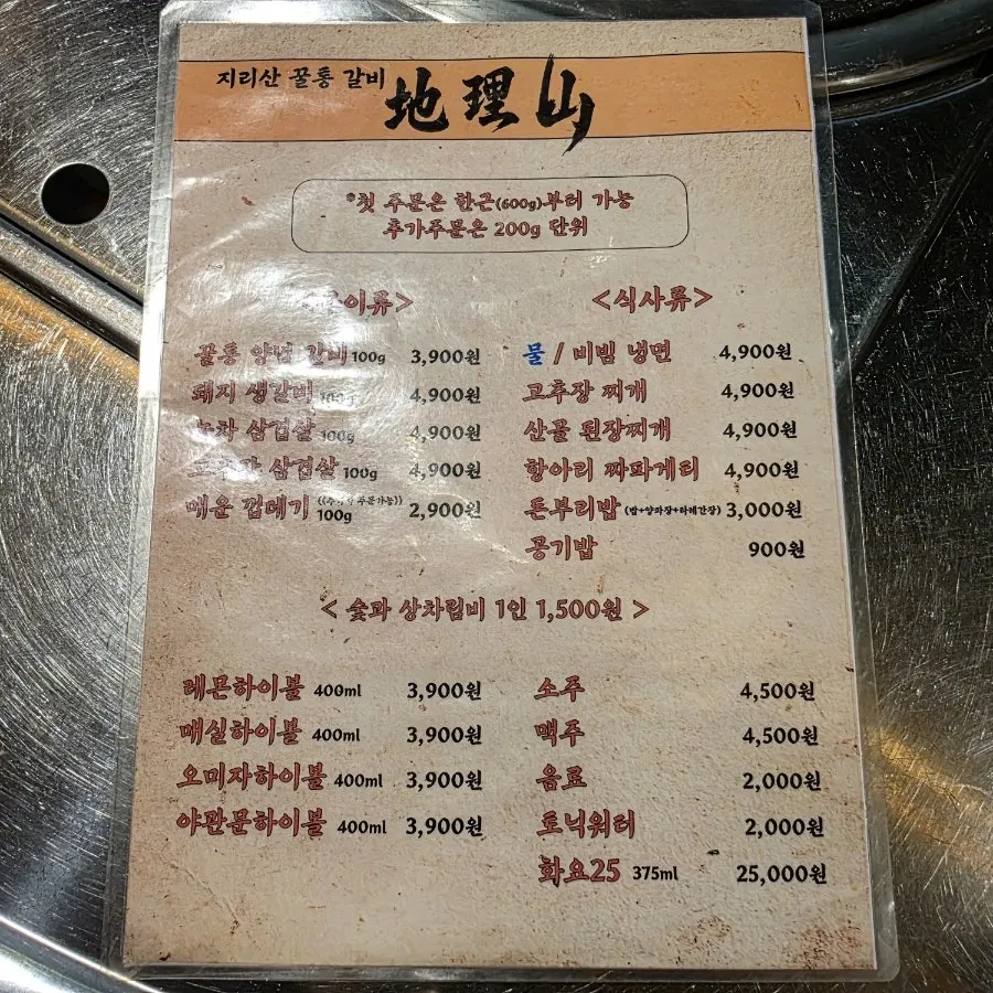 Jirisan Kkul Tong Galbi rib-cut information