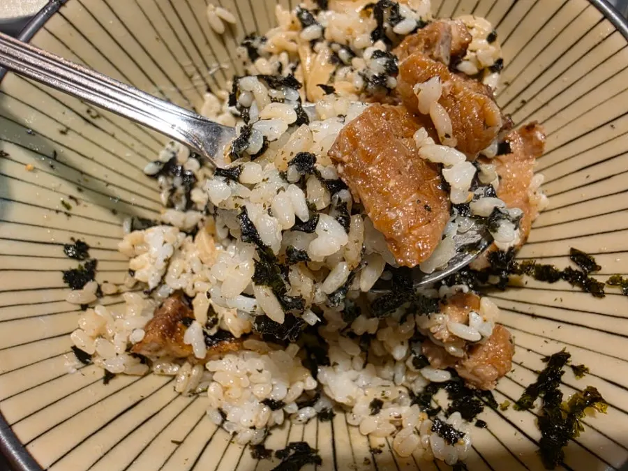 Donburi rice mixed with galbi