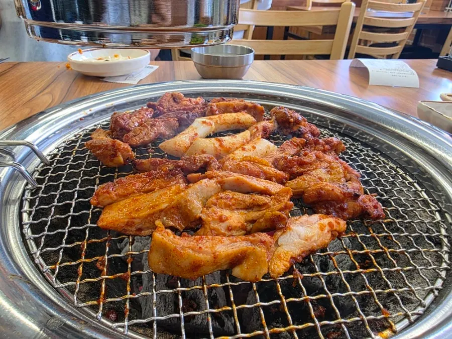 Buckwheat pancake appetizer before dakgalbi