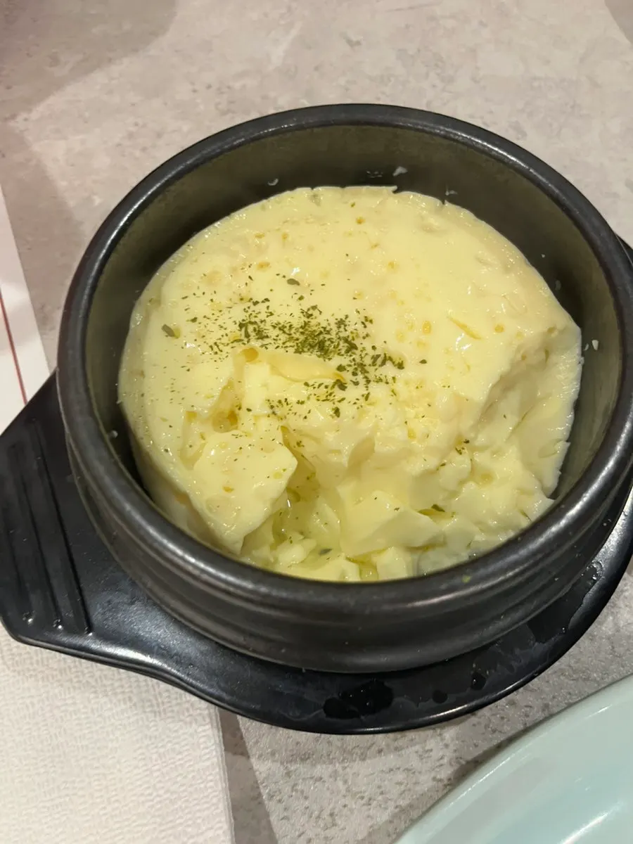 Soft pudding-style steamed egg at Manpo Garden
