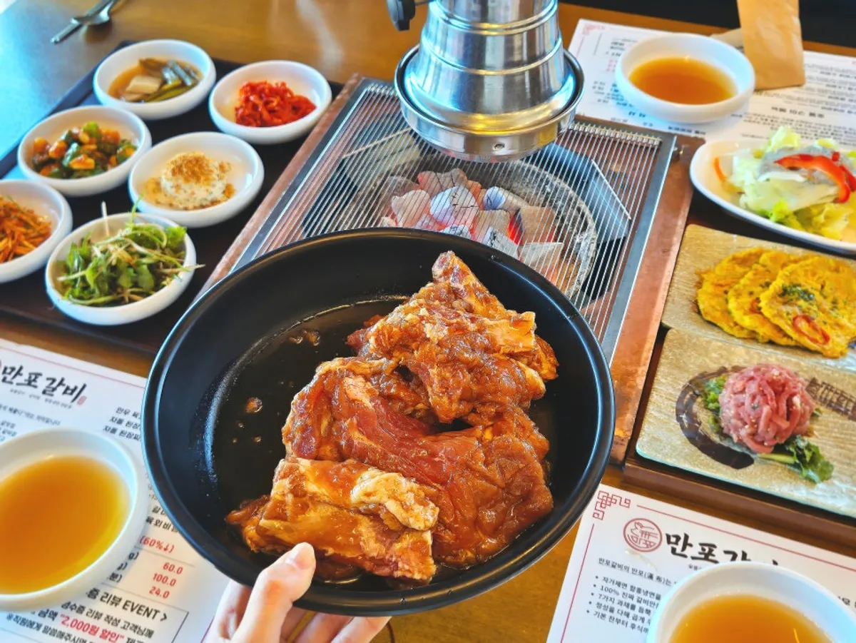 한돈 수제갈비 3인분 상차림