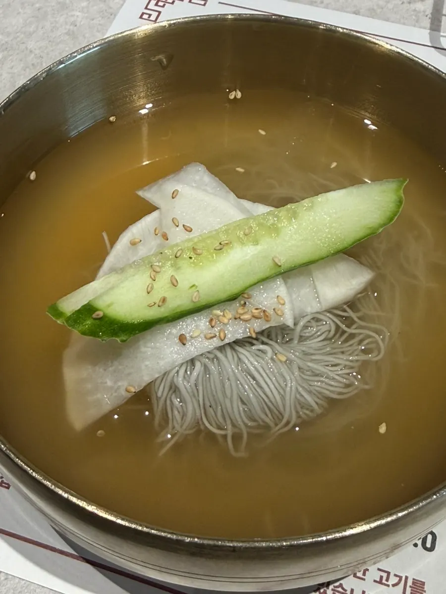 Free self-made Hamhung-style naengmyeon served with a meat order