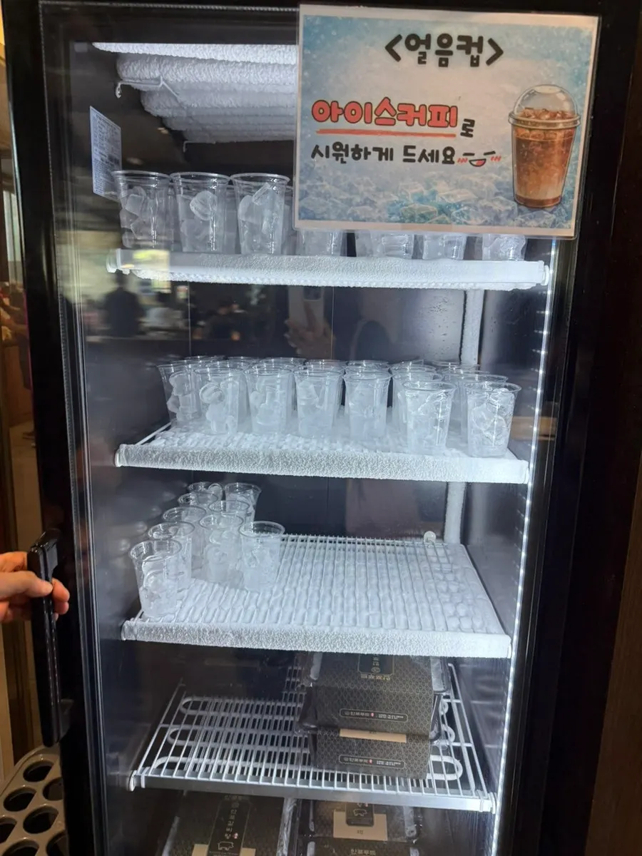 Ice cups and coffee at the dessert corner