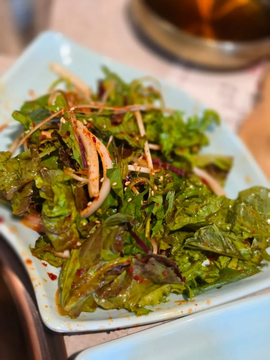 Plate of yukjeon served as a basic side dish