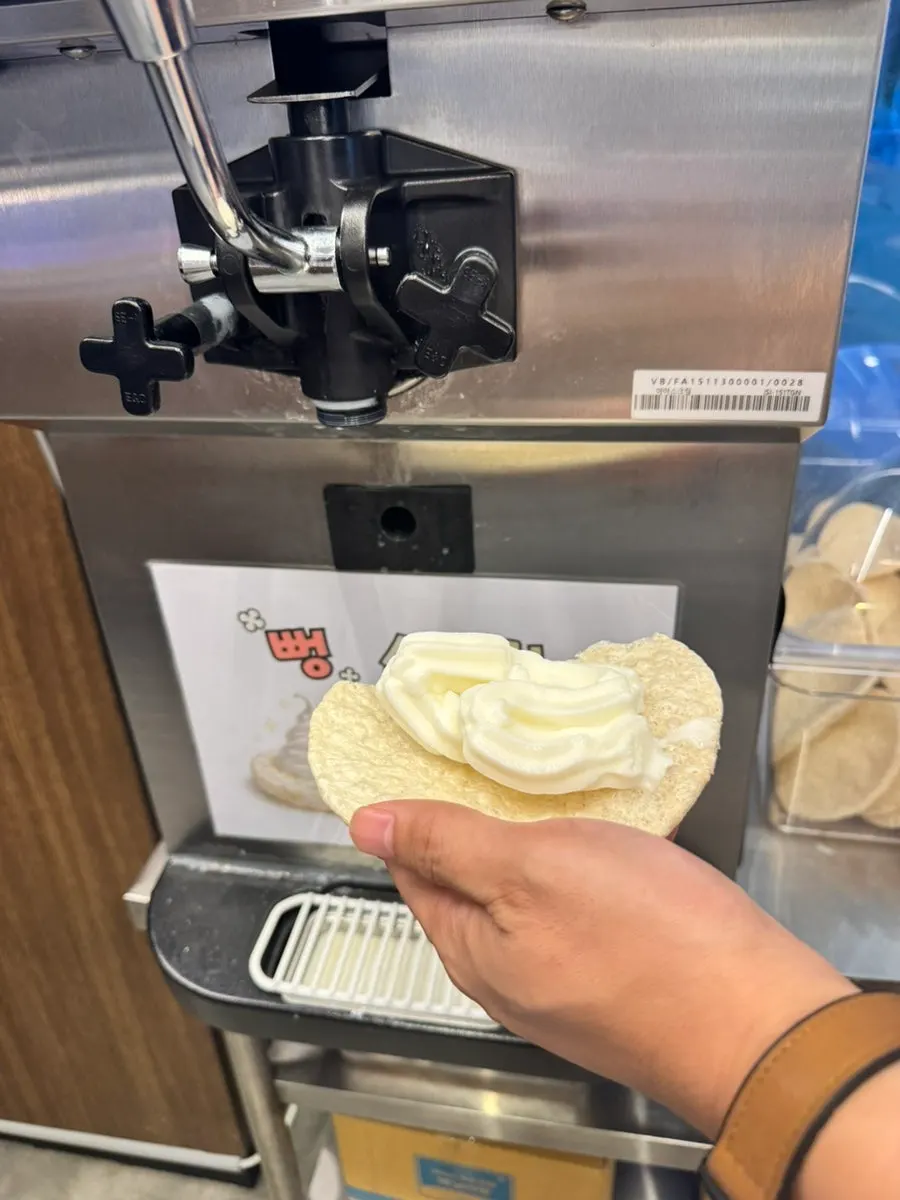 Puffed-rice ice cream dessert