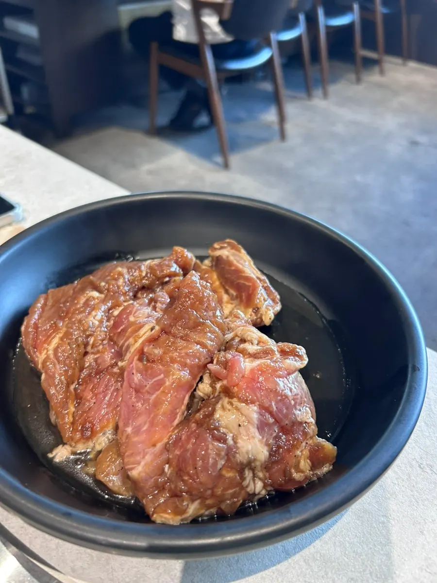 One serving of pork neck ordered for the child