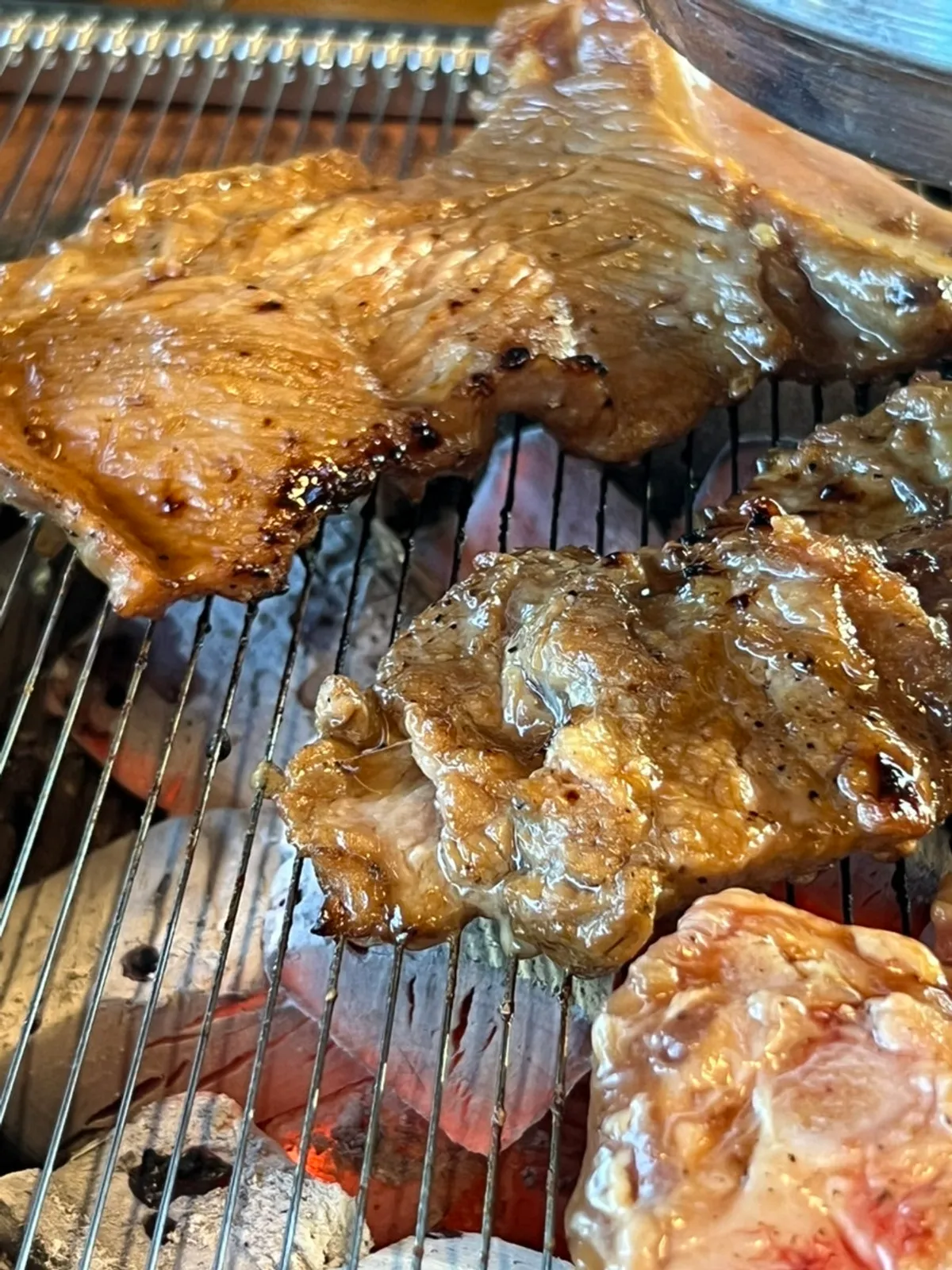 Table spread of charcoal-grilled handmade galbi at Manpo Galbi Yangju Main Branch