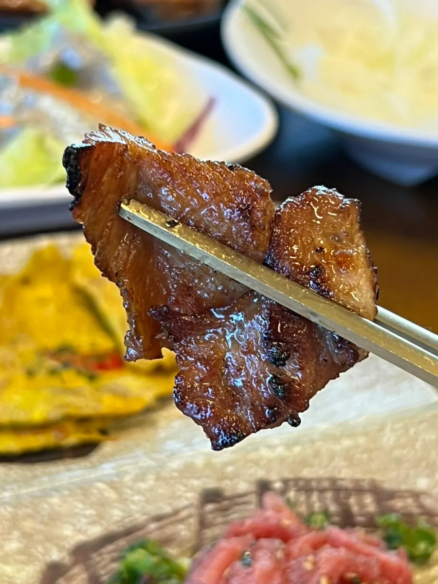 Galbi infused with the aroma of real charcoal