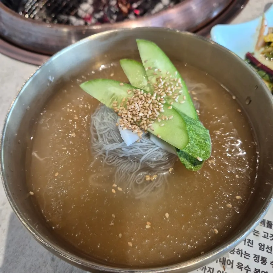 Water-based naengmyeon ordered for dessert