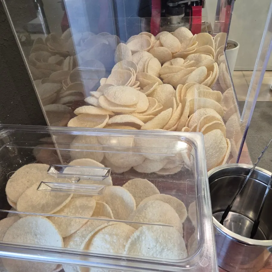 Homemade puffed rice crackers with ice cream