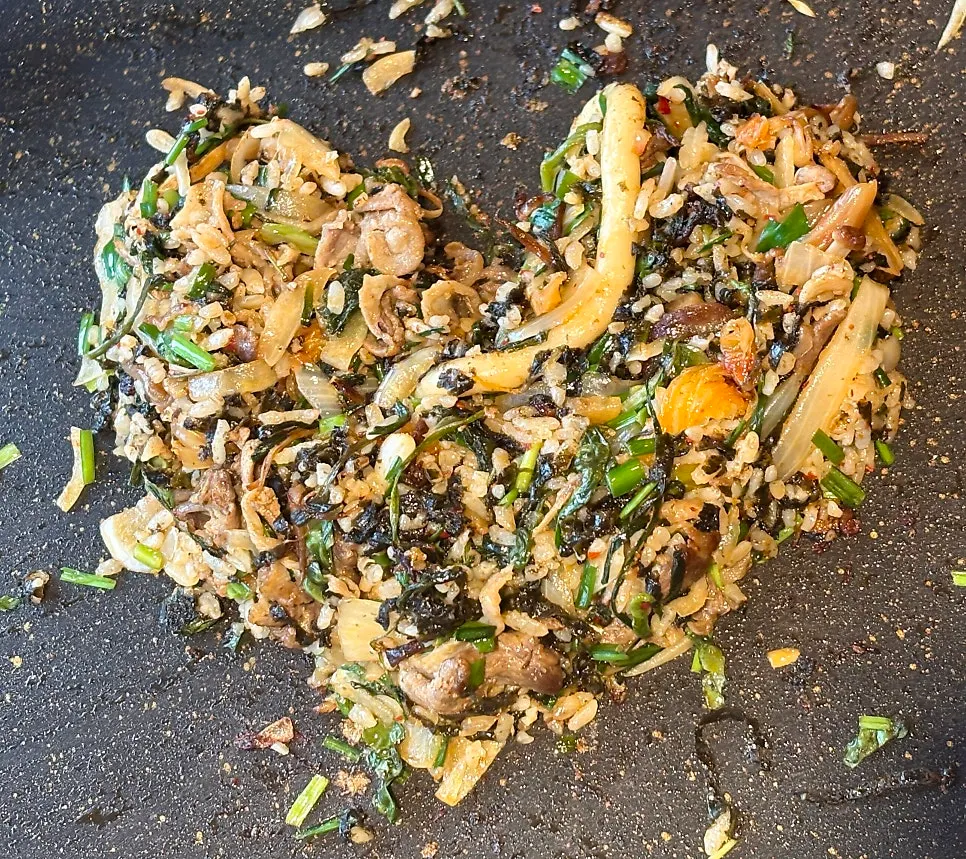 Crispy scorched rice from the fried rice