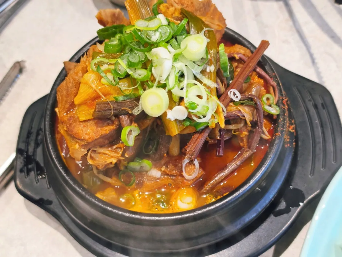 Bone soup piled high with bones at Manpo Garden