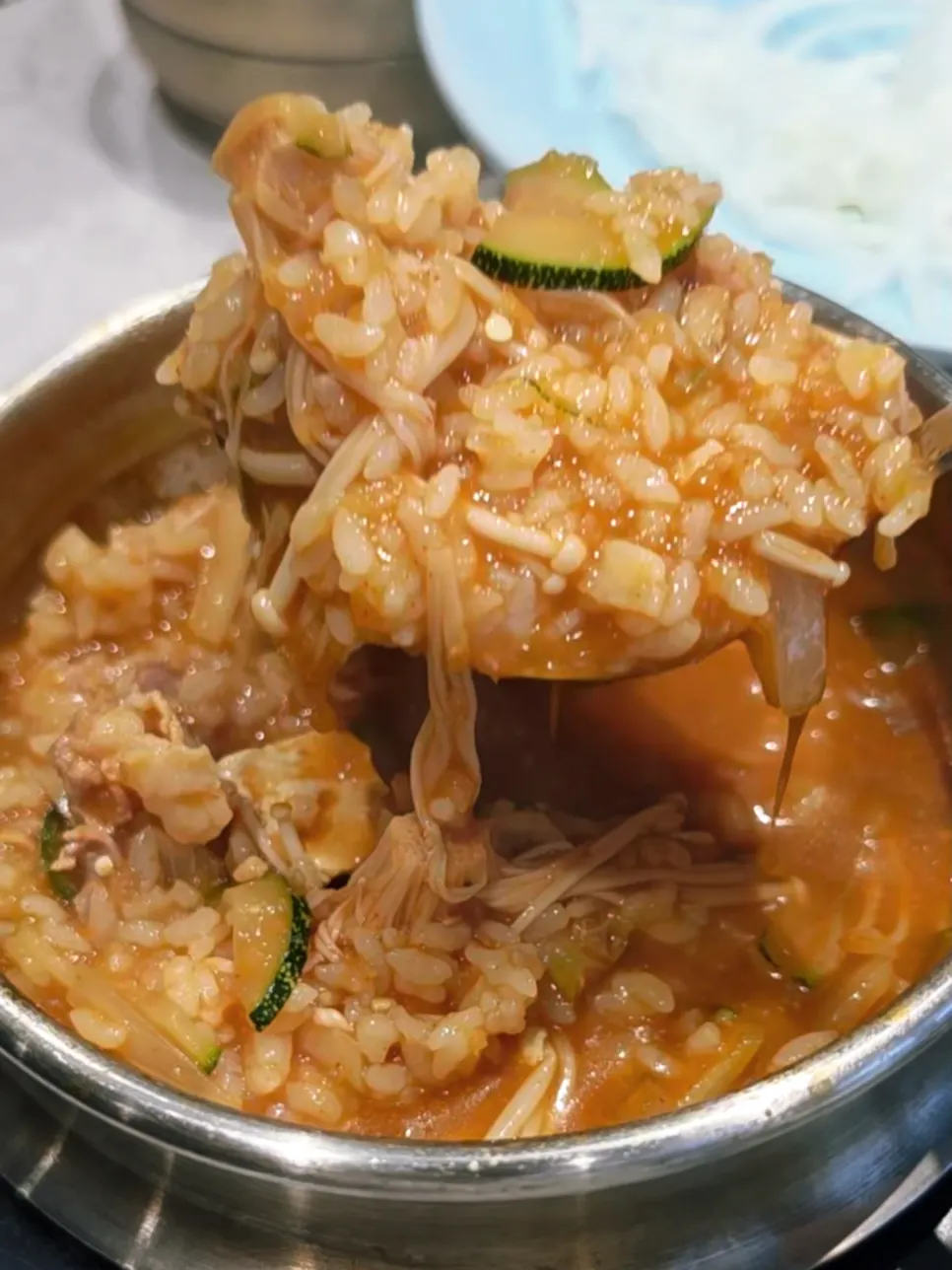 된장술밥 국물과 밥