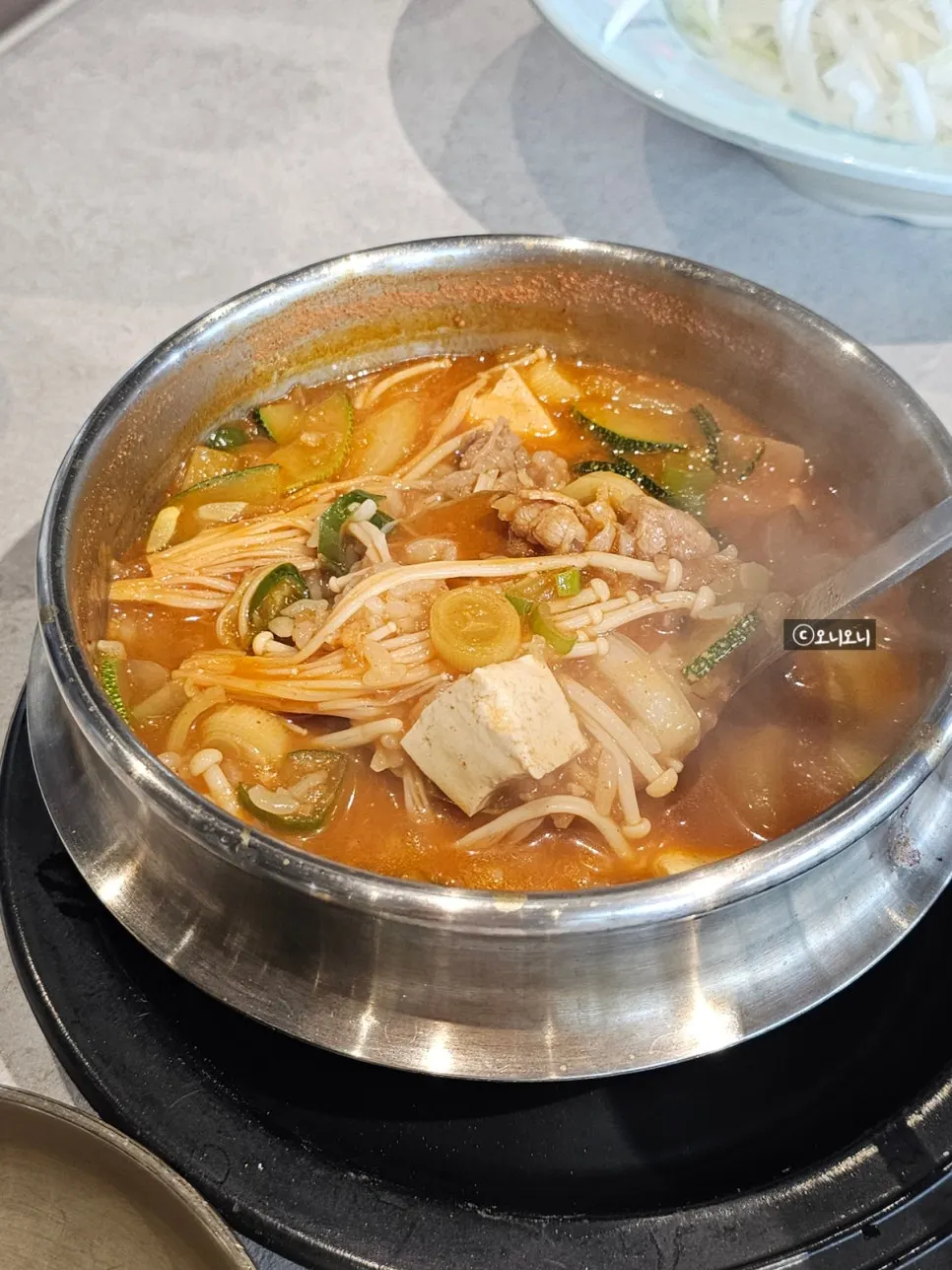 Charred beef doenjang sulbap served with the lunch special