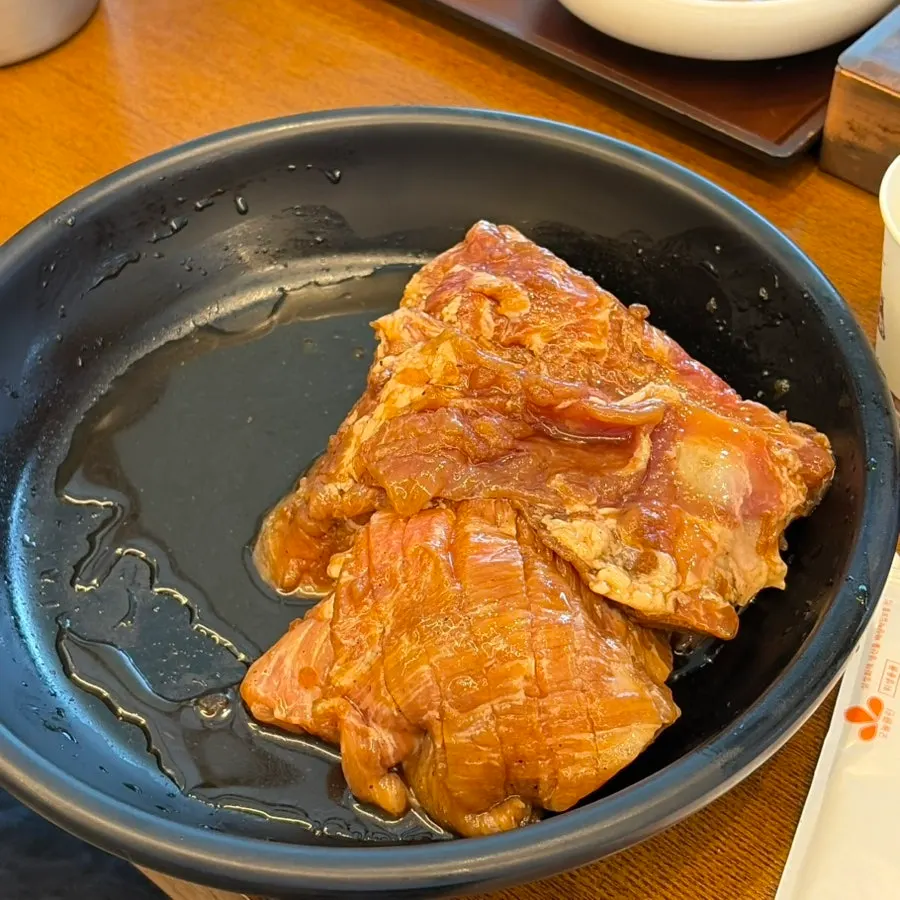 Plate of handmade Hanwoo pork rib for two