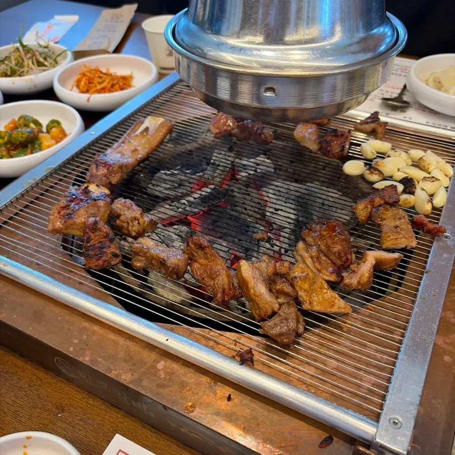Handmade ribs turning golden brown