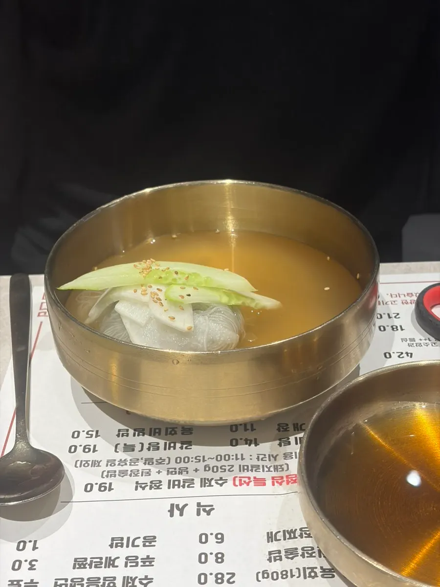 Free spicy mixed naengmyeon served with the meal