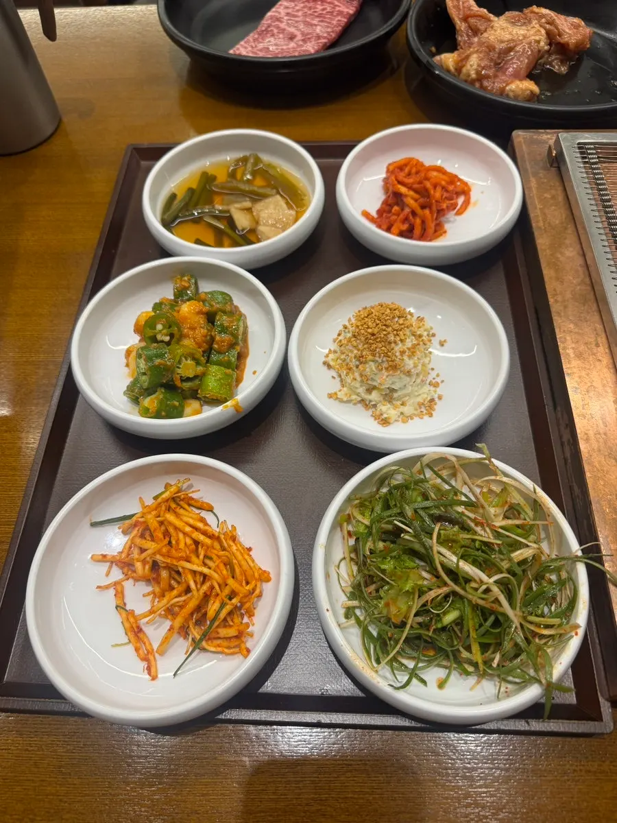 Table full of basic side dishes