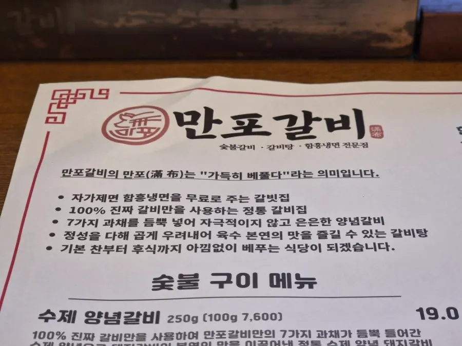 Table near the end of the meal at Manpo Galbi