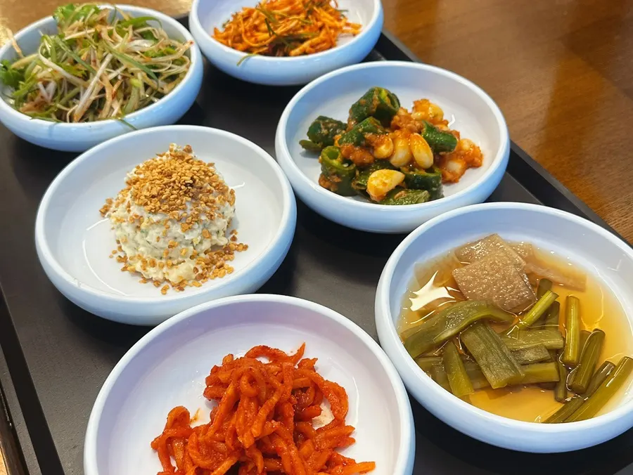 Yukjeon and julienned radish among the basic side dishes