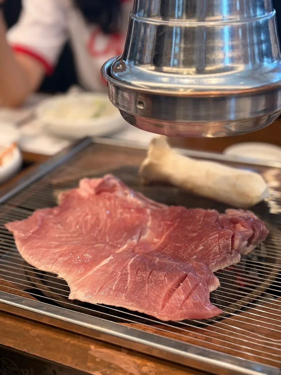 구워지는 생갈비 클로즈업