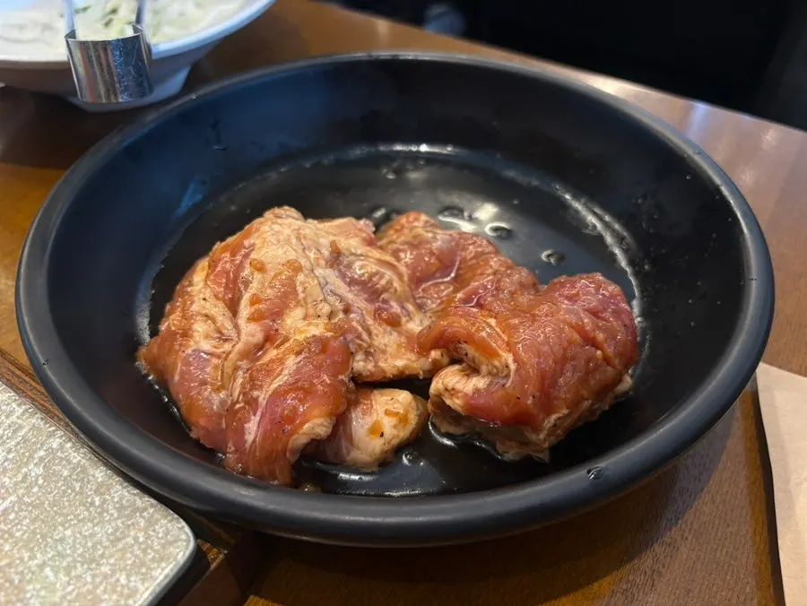 Fresh galbi served on a plate