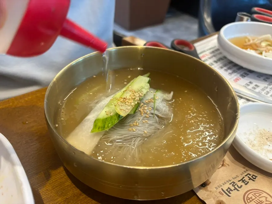 Free Hamhung naengmyeon served for dessert
