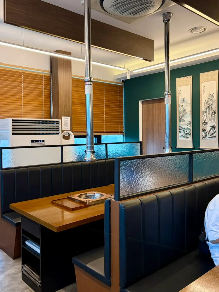 Interior view of the duplex leading up to the 2nd floor at Manpo Galbi
