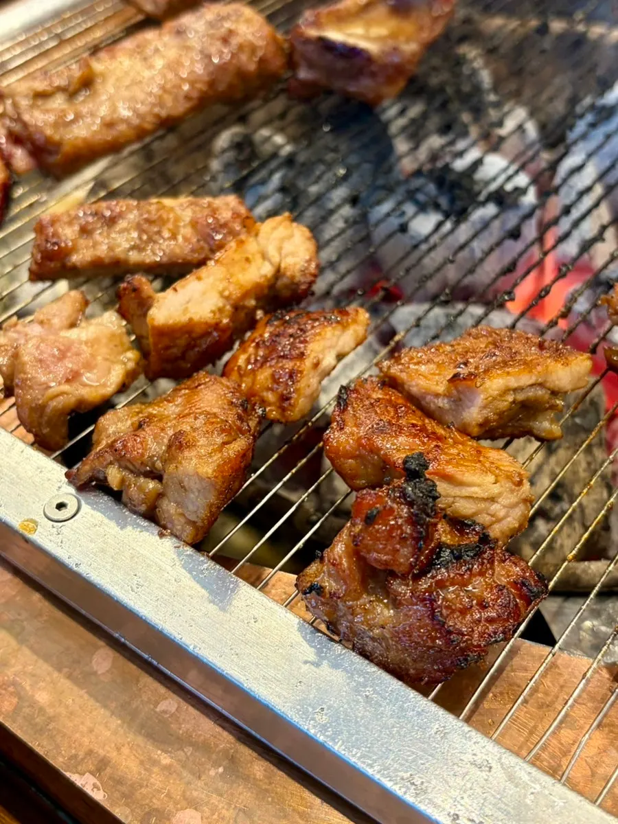 Close-up of glossy grilled seasoned galbi